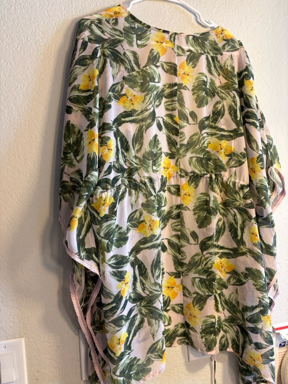 Lily White Floral V-Neck Top in Green & Yellow - Picture 4 of 5
